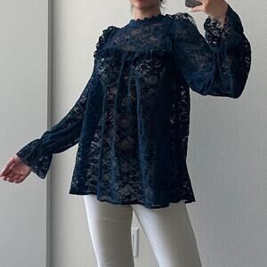 Victorian Style Blue Blouse